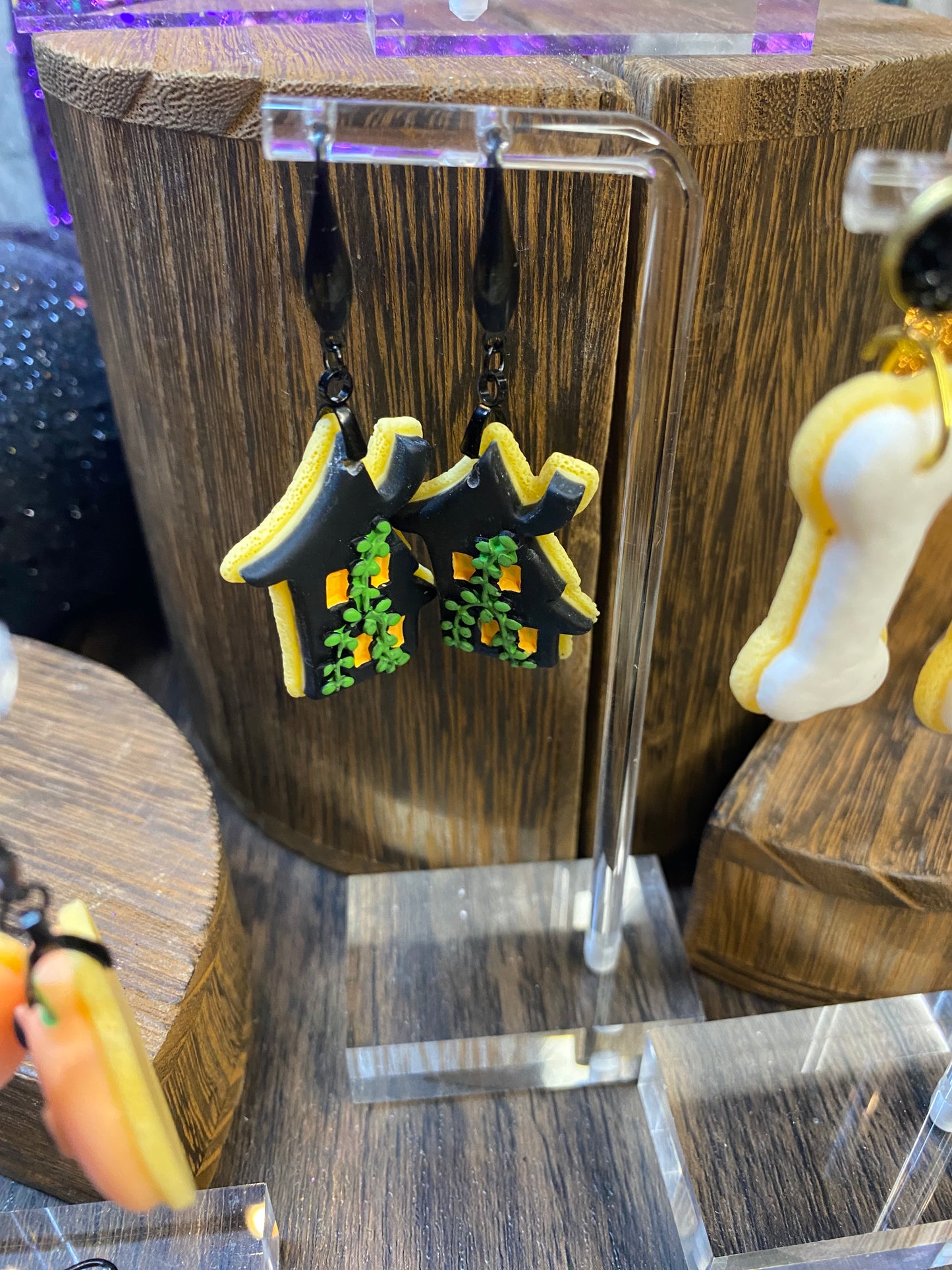 Handmade Halloween Sugar Cookie Earrings - Spooky Cute Spooky Jewelry - Ghosts, Pumpkins, and Bats Earrings - Halloween Accessories