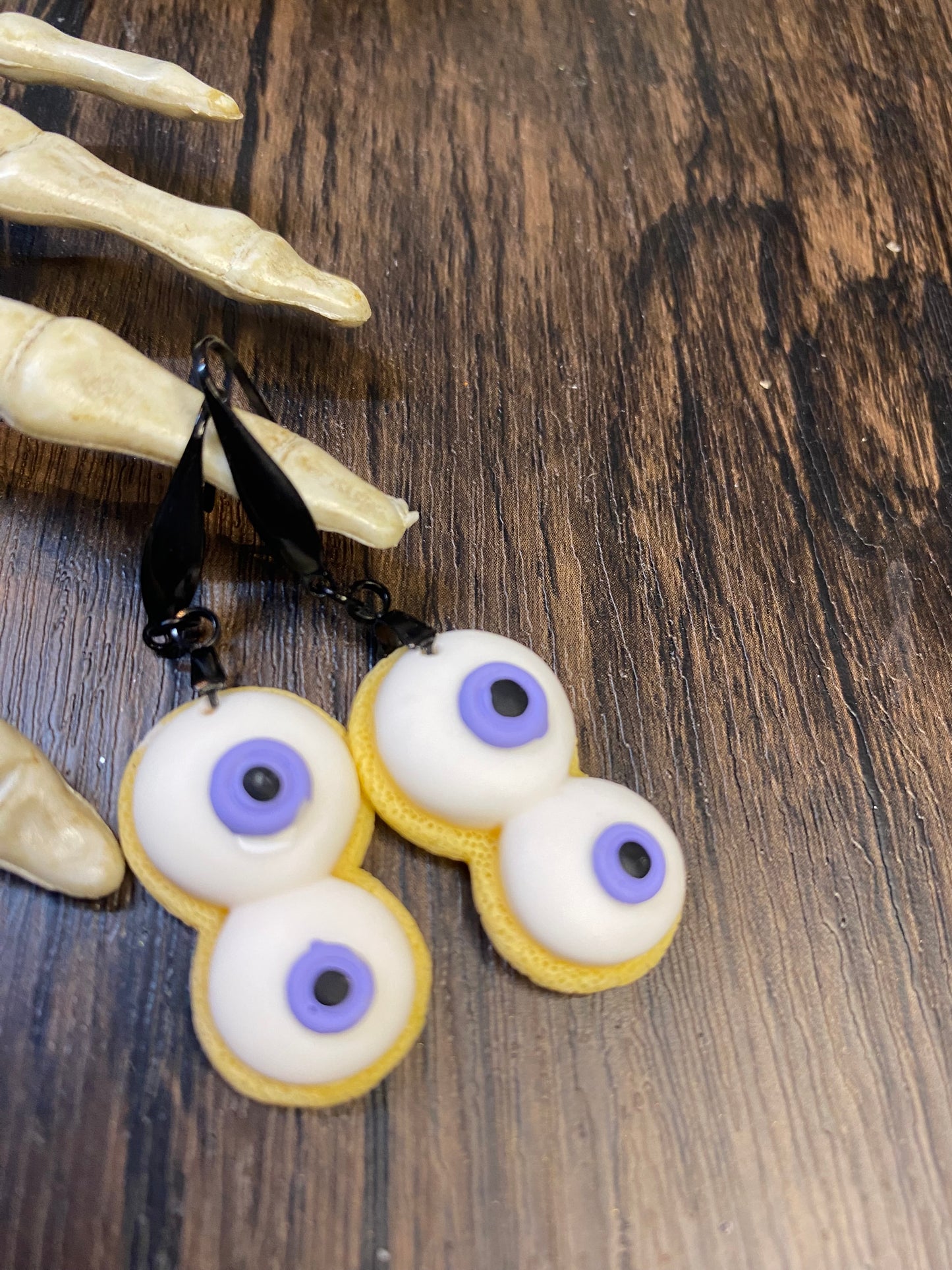 Handmade Halloween Sugar Cookie Earrings - Spooky Cute Spooky Jewelry - Ghosts, Pumpkins, and Bats Earrings - Halloween Accessories