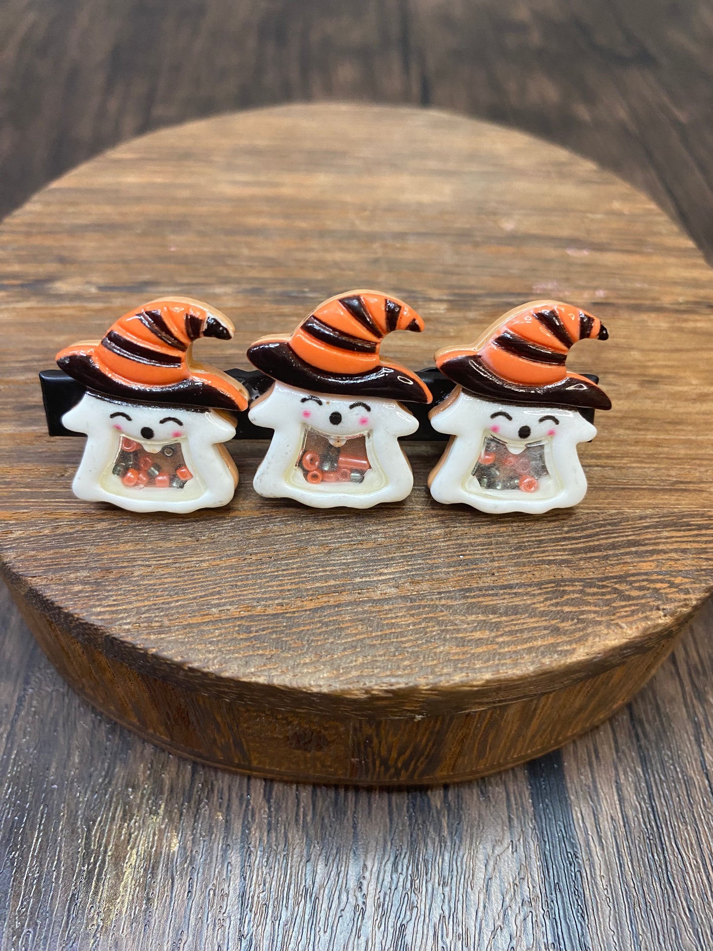 Spooky Halloween Shaker Bead Hair Clips - Cute Ghost, Bat, and Pumpkin Hair Accessories