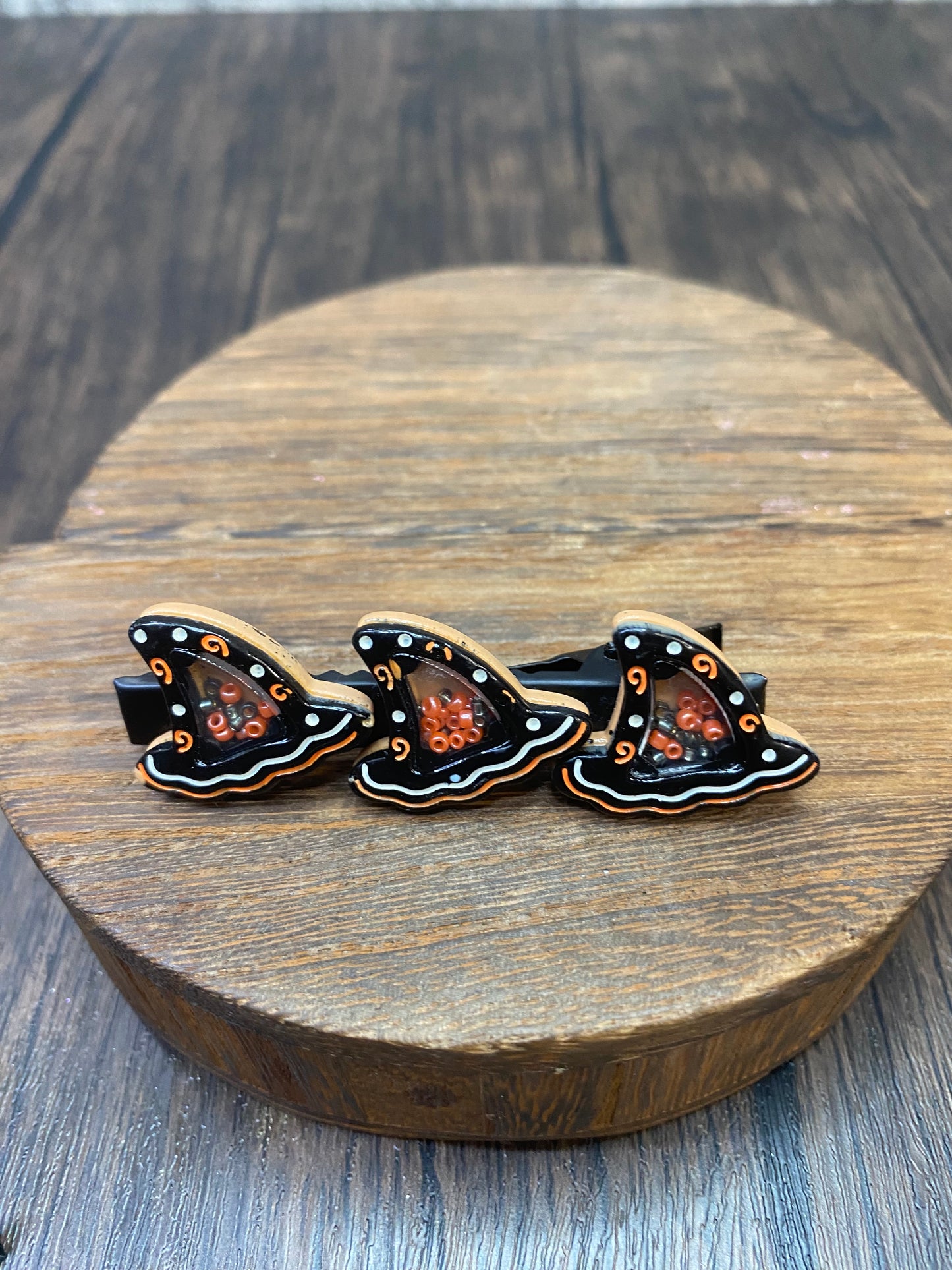 Spooky Halloween Shaker Bead Hair Clips - Cute Ghost, Bat, and Pumpkin Hair Accessories