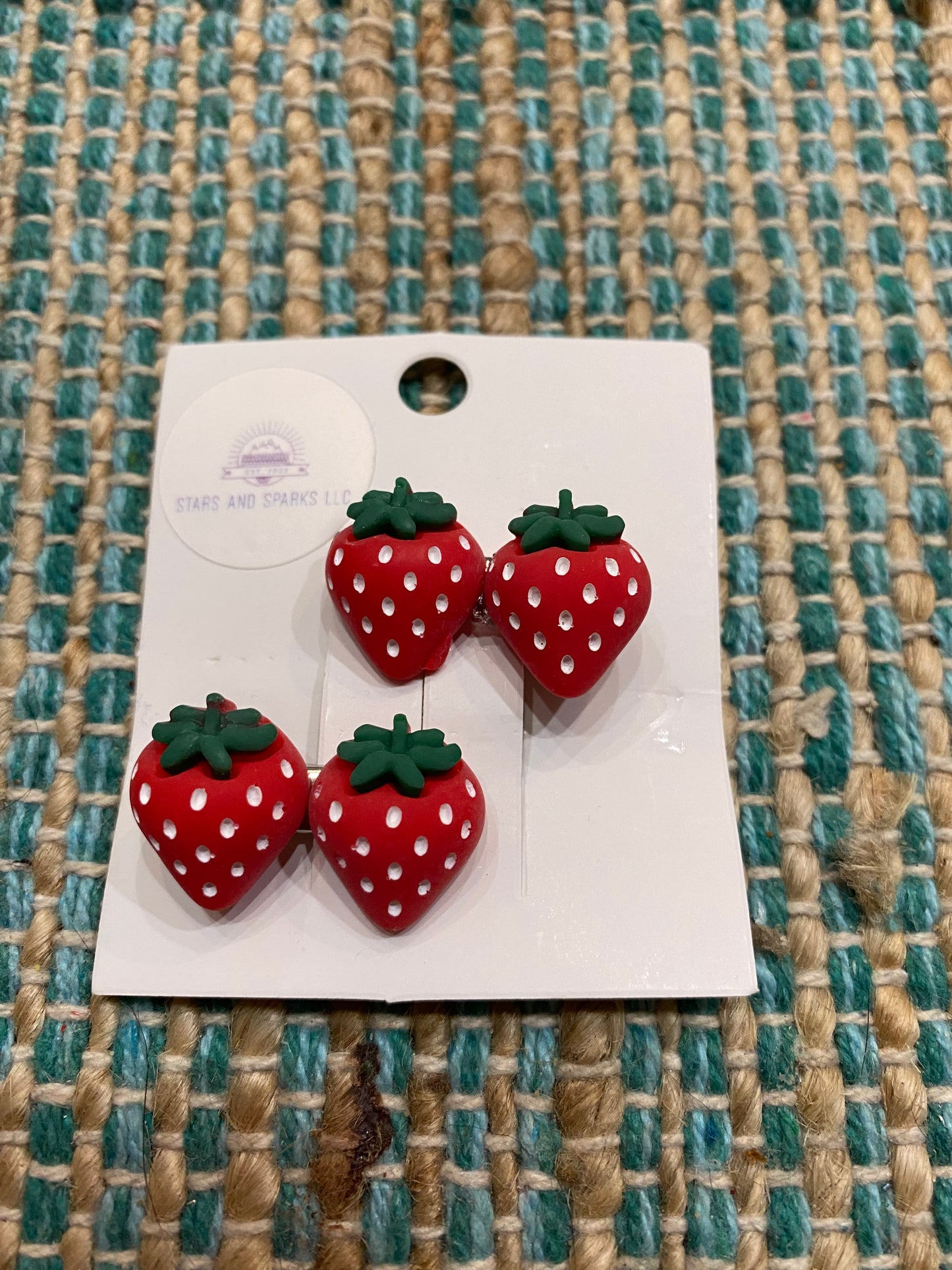 Strawberry Summer Fruit Hair Clips, Fresh Fruit Barrettes, Strawberry Hair Accessory
