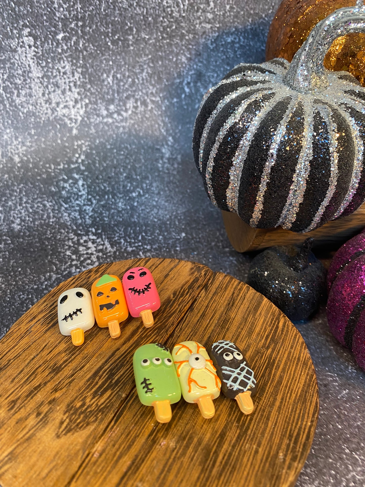 Cute Halloween Monster Popsicle Hair Clips - Set of 2 | Fun & Spooky Kids Hair Accessories | Halloween Hair Clips for Girls | Unique Halloween Party Favors