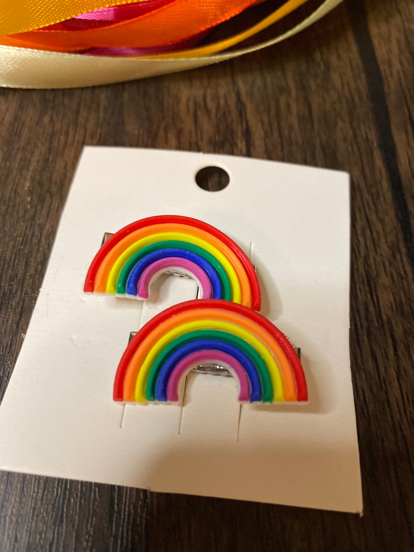 Rainbow Barrette 5 set Multi-pack Hairclip set. Colorful, flexible charm, bright rainbow hair accessory set. Small clip set perfect for fine hair