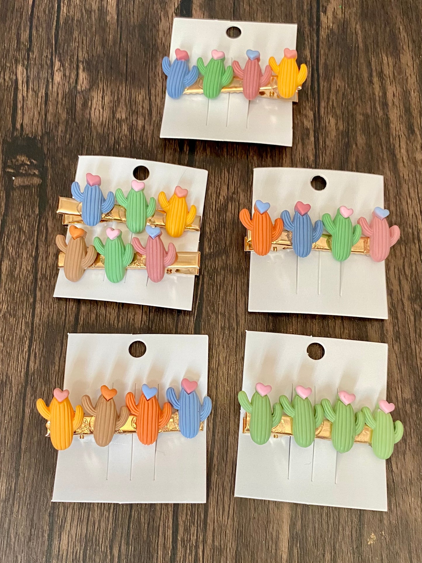 Colorful Polymer Clay Cactus Hair Clips - Trendy and Cute Accessories with a Touch of Arizona