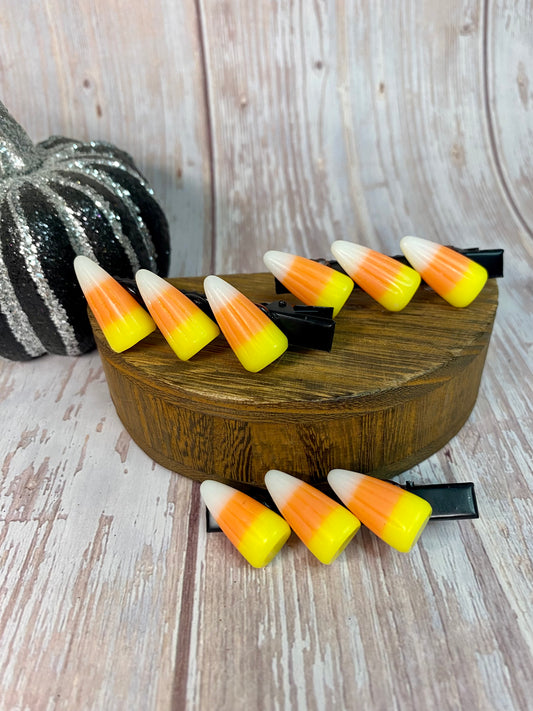Halloween Candy Corn Hairclip , Trick or Treat  Brightly Colored Candy Hair clip – Festive Fall Accessory for Women & Kids