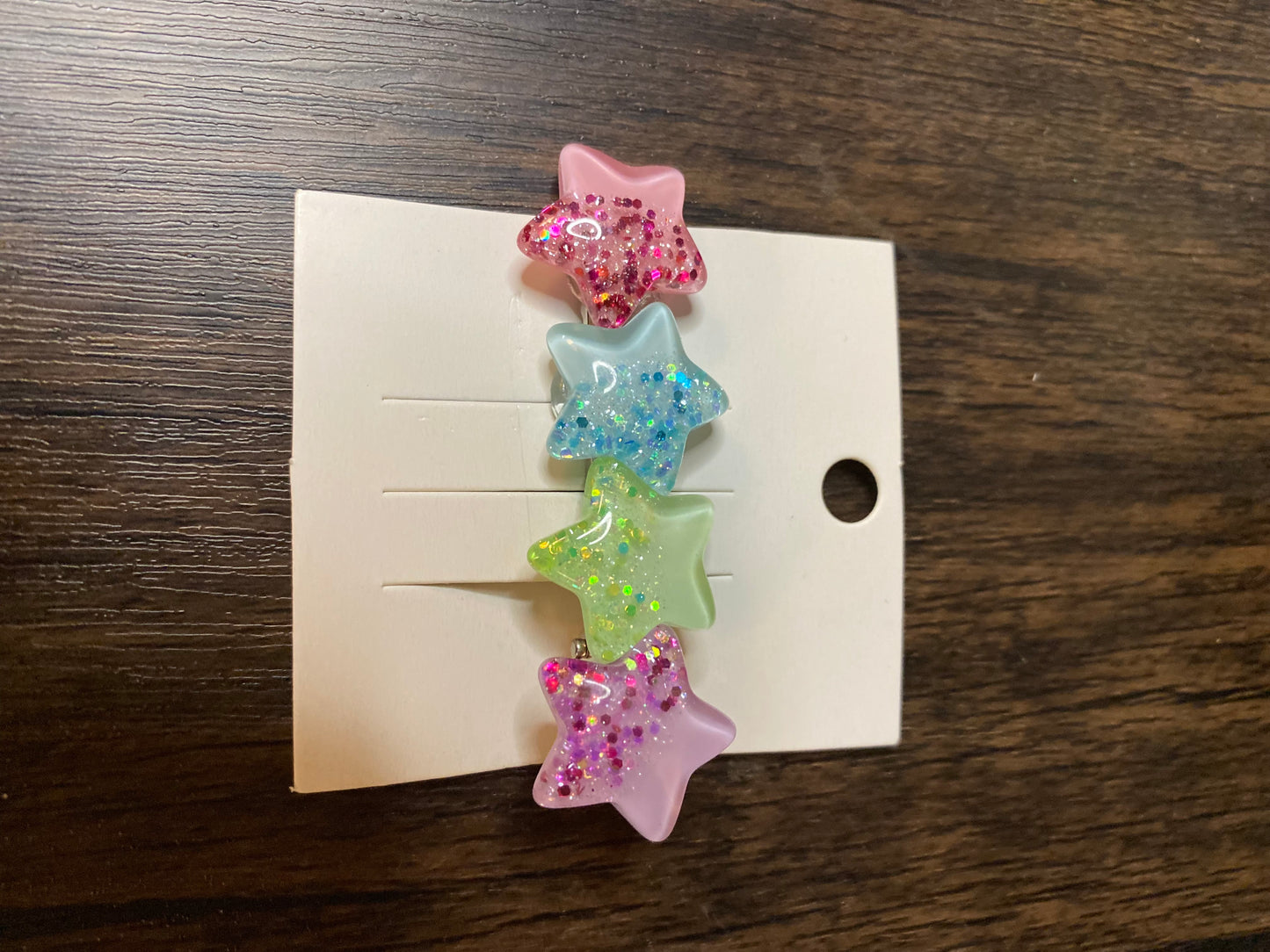 Handmade Glitter Star Hairclips. Colorful Sparkle Hair Accessories Cute Star Shaped Hair Clips for Kids and Adults