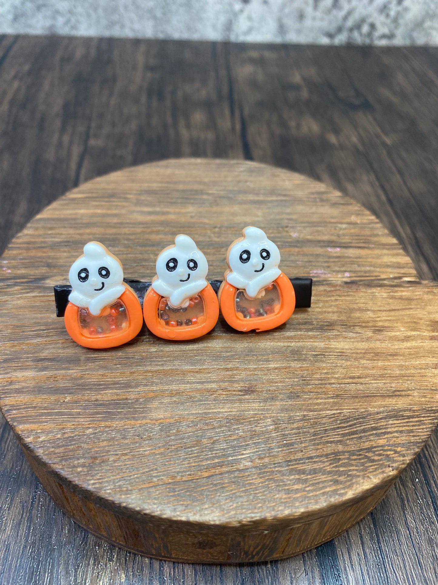 Spooky Halloween Shaker Bead Hair Clips - Cute Ghost, Bat, and Pumpkin Hair Accessories