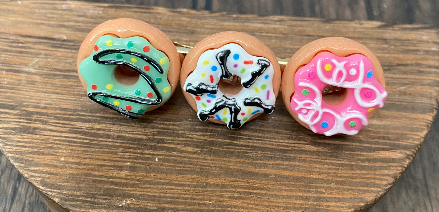Colorful Doughnut Hair Clips, Sweets, Donut Inspired Cute Hair accessory