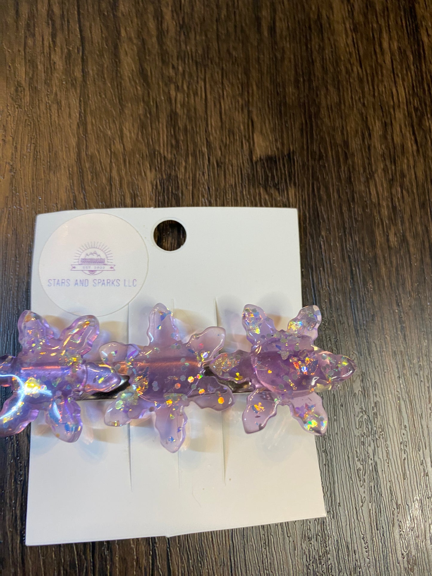 Holiday Snowflake Hair Clips, Winter themed Glitter Snowflake Hair Accessories in Pastel Colors