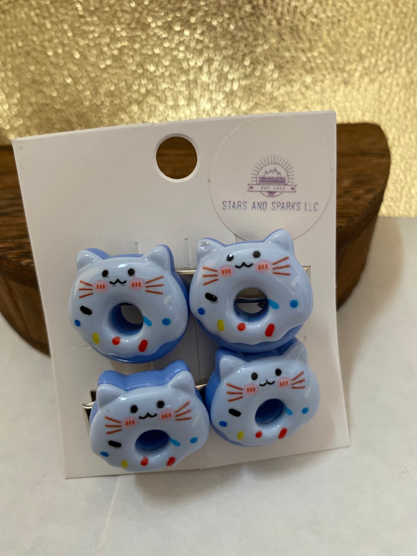 Fun Colorful and Playful Doughnut Shaped Animal Themed Hair Clips, Cute Hair Accessory, Animal, Candy Coated Hair Barrettes