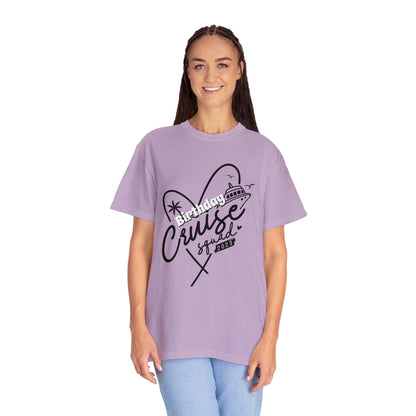 Cruise Birthday Squad, Custom Name, Bright Colors, Cotton Unisex Garment-Dyed T-shirt