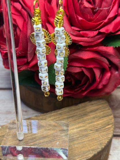 Reputation Inspired Rose Snake Earrings | Ready For It Friendship Beads | Swiftie Gift | Hypoallergenic Statement Dangle | Music Lover Jewelry