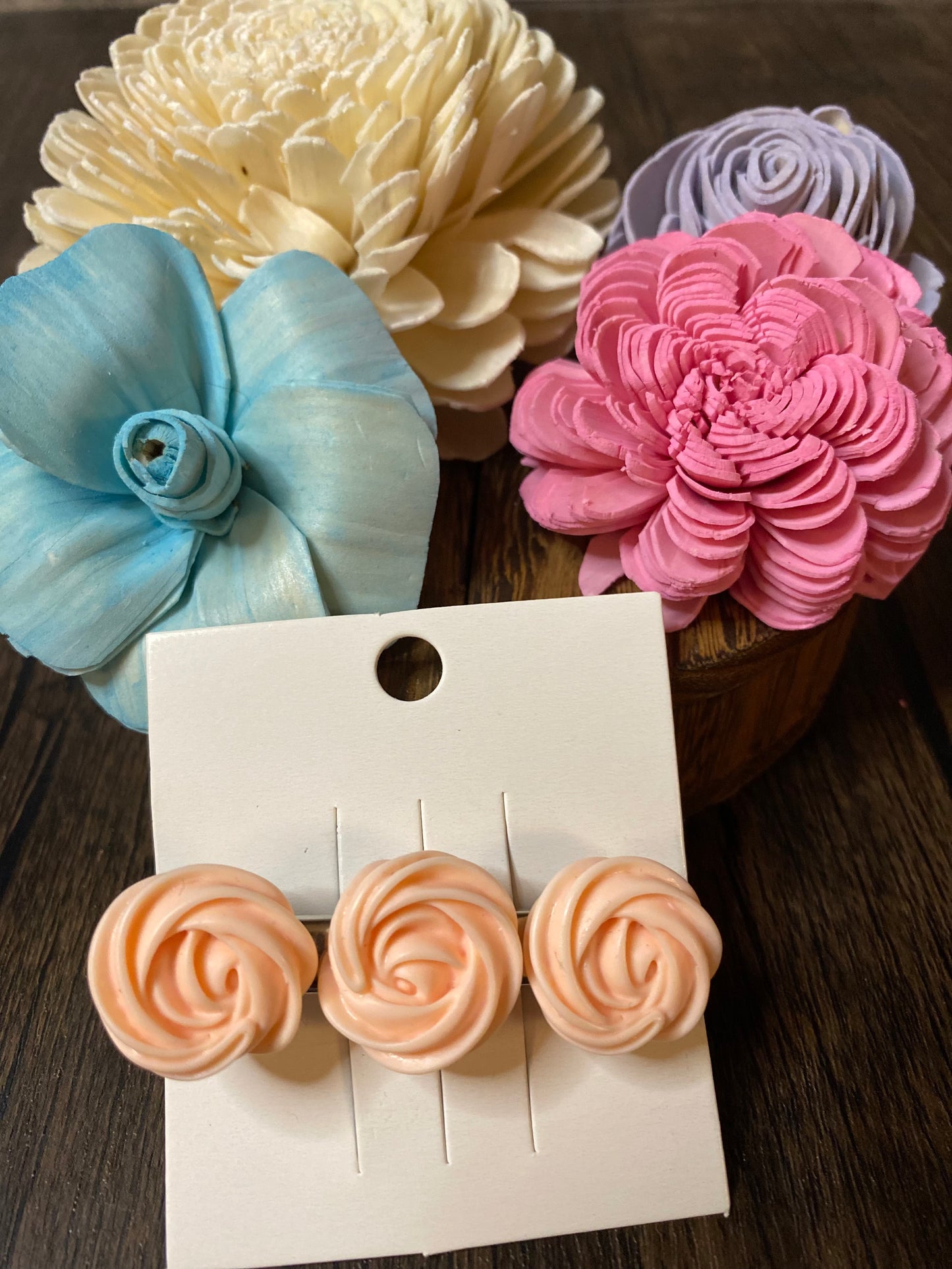 Pastel Merengue Cookie Hairclip, Colorful 2.5” Flower Icing Barrette