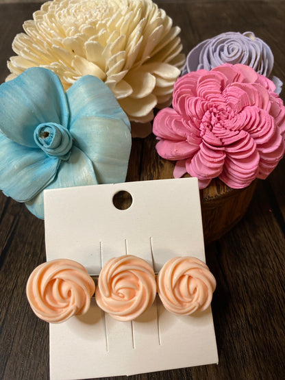 Pastel Merengue Cookie Hairclip, Colorful 2.5” Flower Icing Barrette