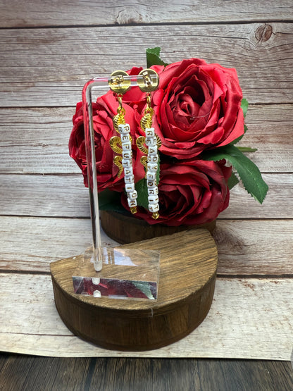Reputation Inspired Rose Snake Earrings | Ready For It Friendship Beads | Swiftie Gift | Hypoallergenic Statement Dangle | Music Lover Jewelry