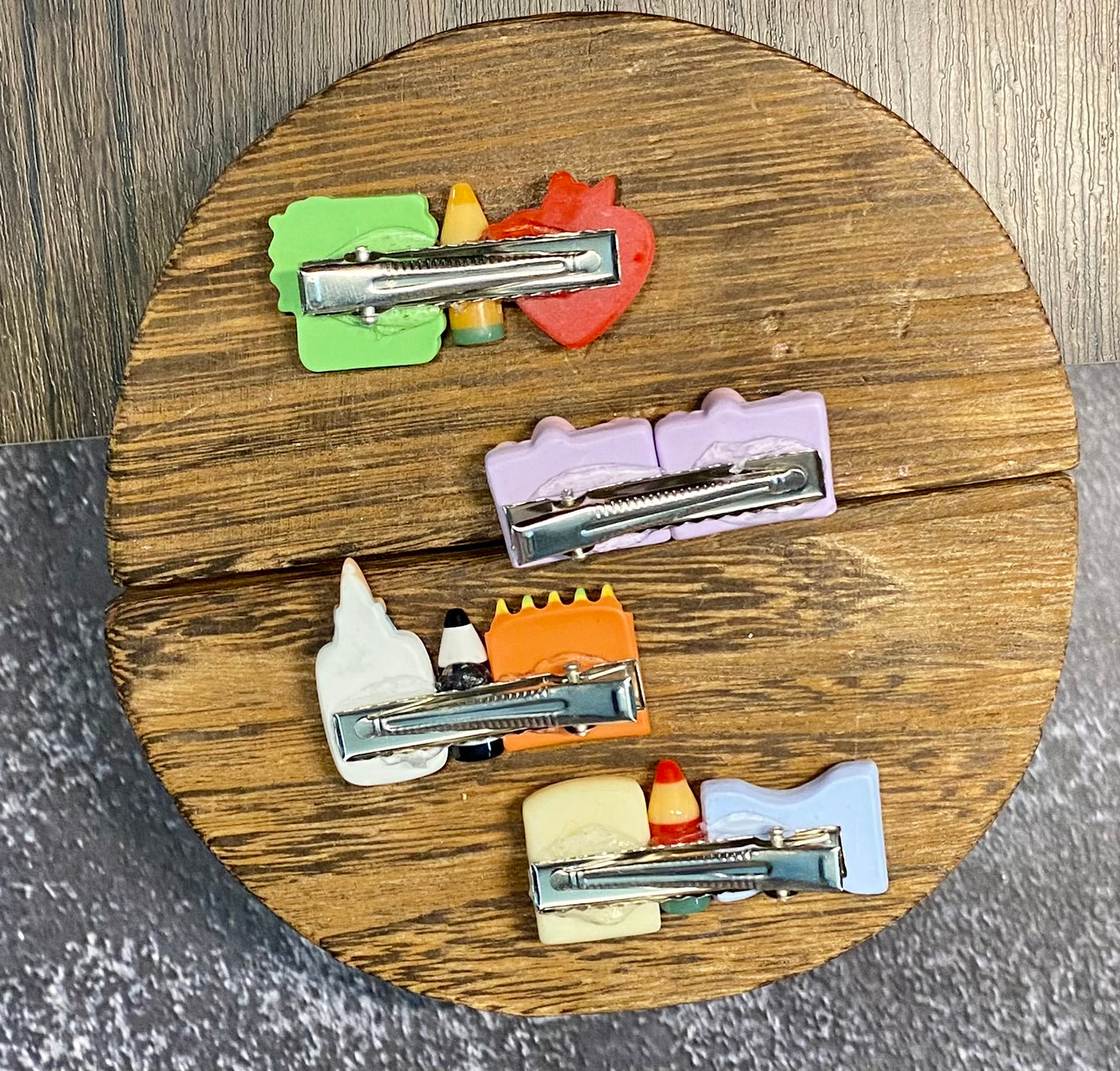 Adorable Back to School Barrette Set - 4 Pack - Cute School Supply Hair Clips for Kids