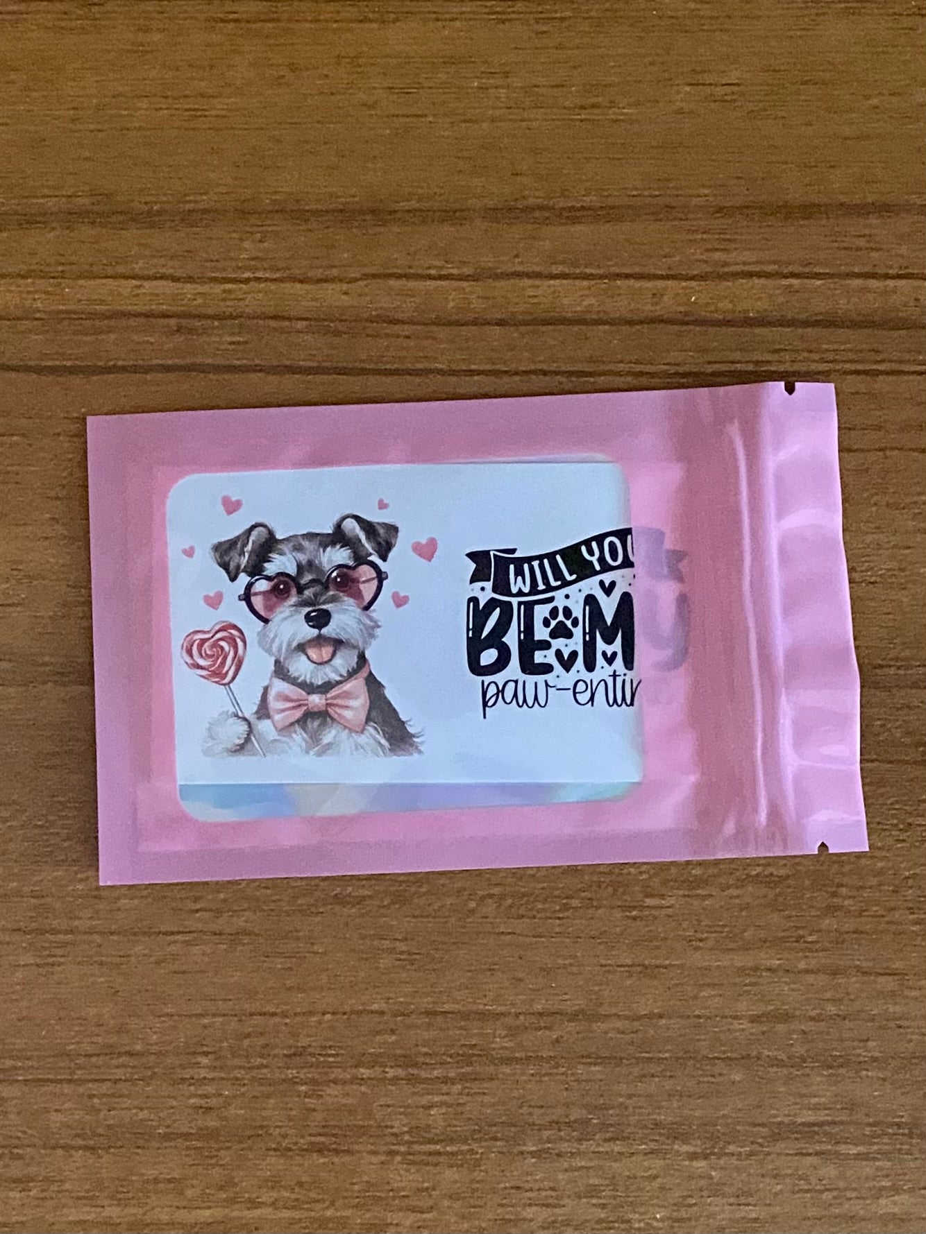 Adorable Dog Puppy Valentine with Matching 2” Vinyl Sticker Perfect Non-Candy Gift for Kids & Class Parties, Valentine Themed Dog Card & Sticker Combo
