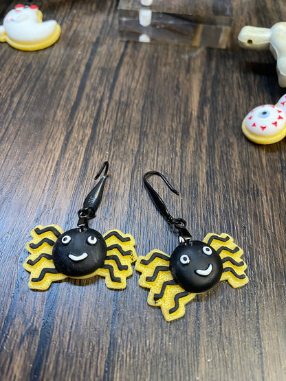 Handmade Halloween Sugar Cookie Earrings - Spooky Cute Spooky Jewelry - Ghosts, Pumpkins, and Bats Earrings - Halloween Accessories