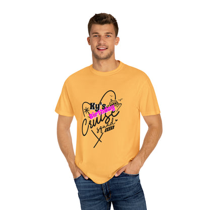 Cruise Birthday Squad, Custom Name, Bright Colors, Cotton Unisex Garment-Dyed T-shirt