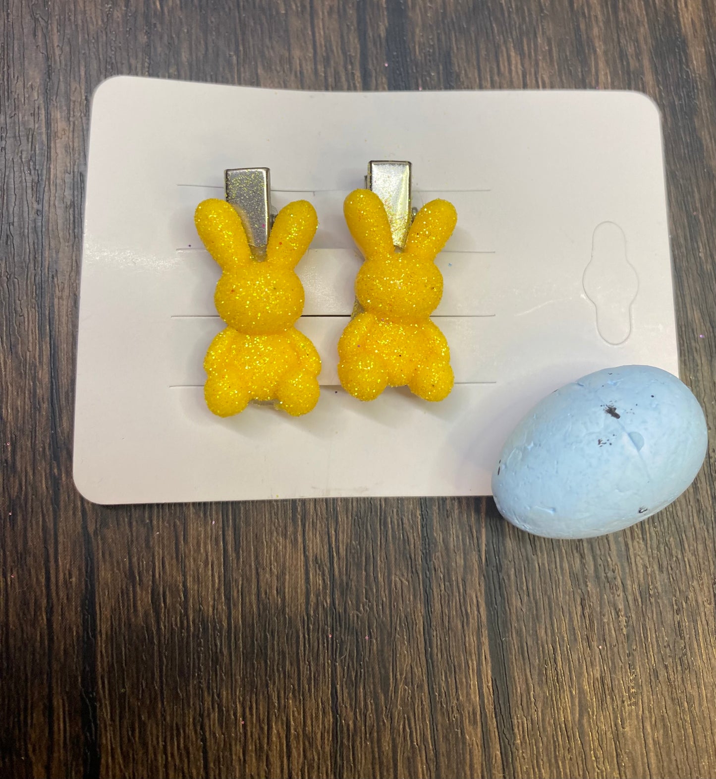 Sparkle Bunny Rabbit Hair Clips | Bright Glitter Easter Accessories | 1" Cute Rabbit Hair Accessories