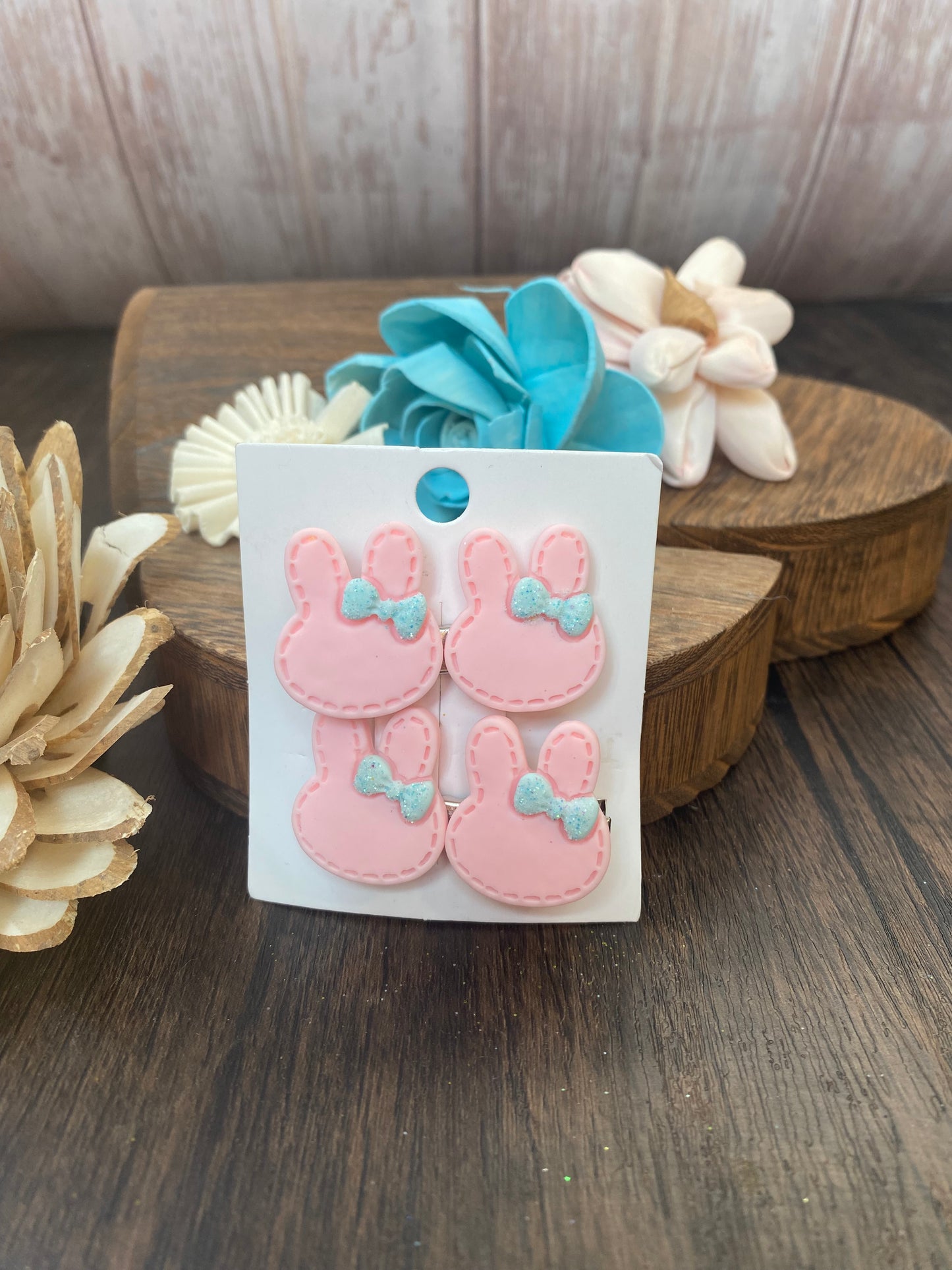 Pastel Bunny Hairclips with Glitter Bow Accent | Easter Spring Accessories for Kids | Cute Hair Clips for Girls Colorful Easter Outfit