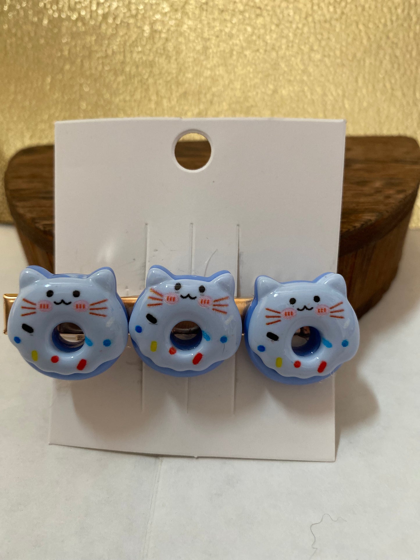 Fun Colorful and Playful Doughnut Shaped Animal Themed Hair Clips, Cute Hair Accessory, Animal, Candy Coated Hair Barrettes