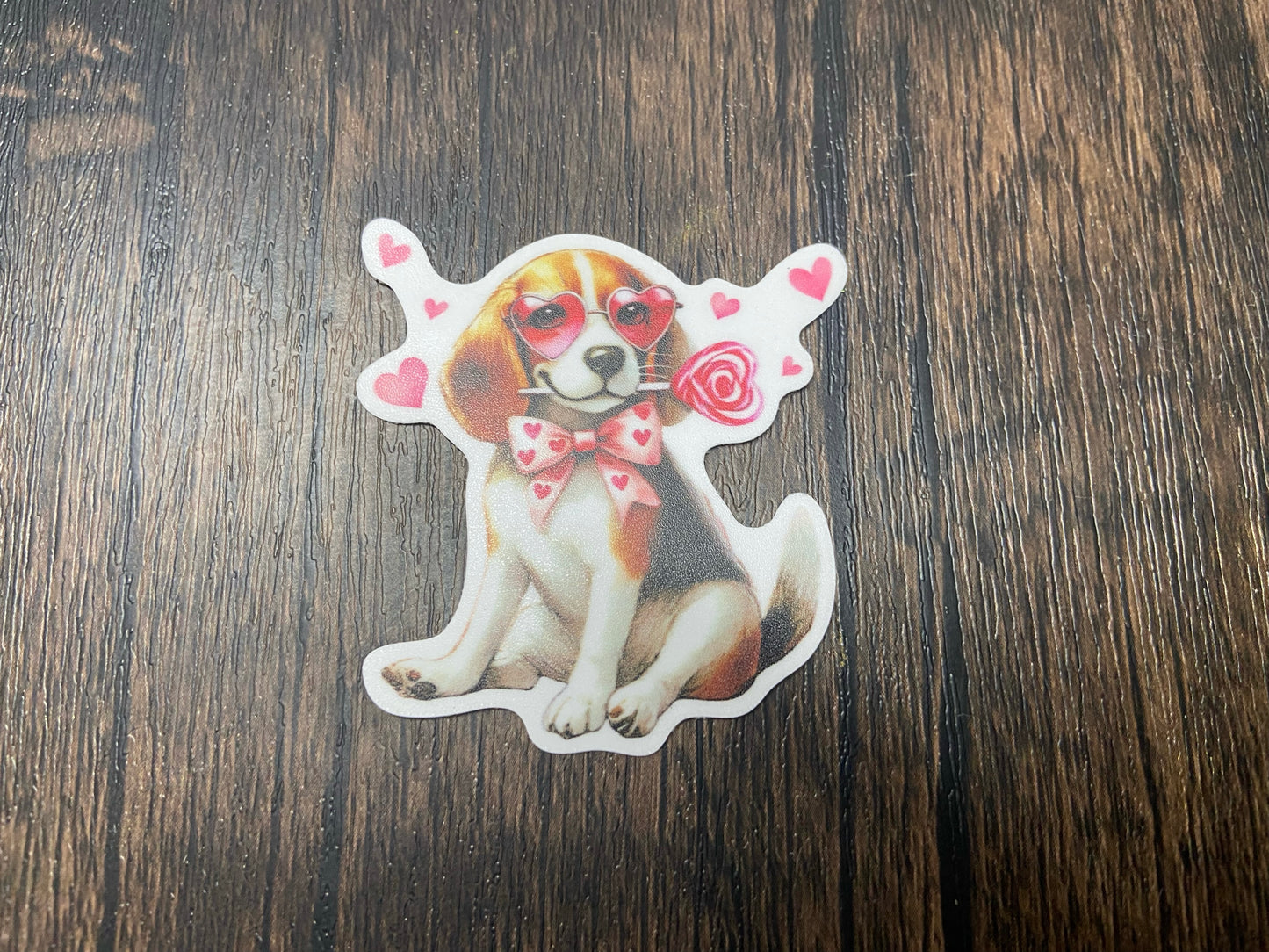 Adorable Dog Puppy Valentine with Matching 2” Vinyl Sticker Perfect Non-Candy Gift for Kids & Class Parties, Valentine Themed Dog Card & Sticker Combo