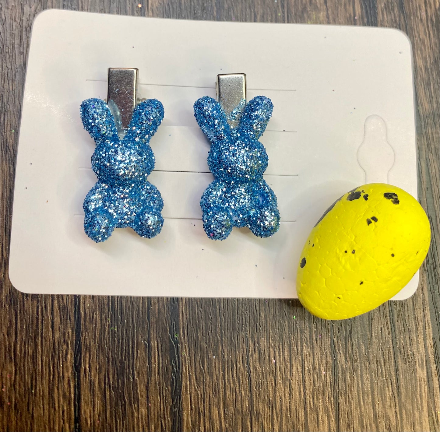 Sparkle Bunny Rabbit Hair Clips | Bright Glitter Easter Accessories | 1" Cute Rabbit Hair Accessories