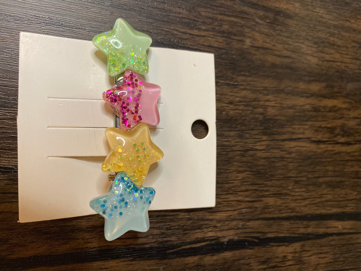 Handmade Glitter Star Hairclips. Colorful Sparkle Hair Accessories Cute Star Shaped Hair Clips for Kids and Adults