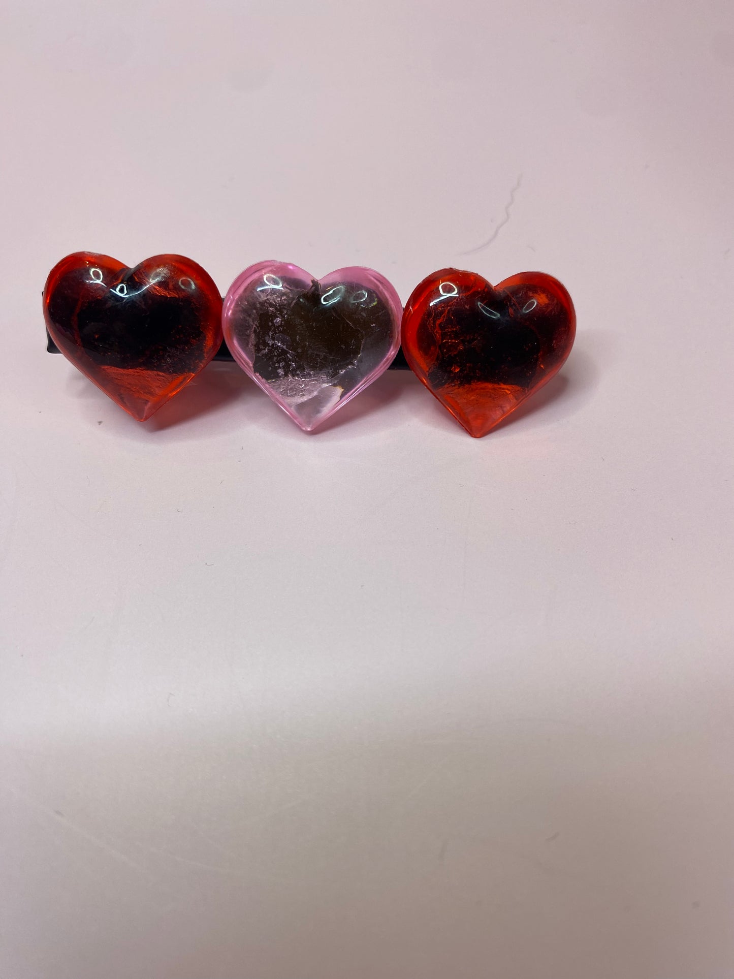 Heart Hair clip Valentine Party Favors, Handmade Valentine Card with Hair clip Favor. Assembled and Ability to be Personalize Valentine