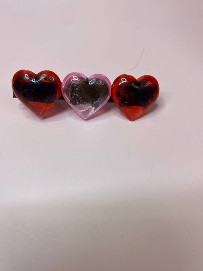 Heart Hair clip Valentine Party Favors, Handmade Valentine Card with Hair clip Favor. Assembled and Ability to be Personalize Valentine