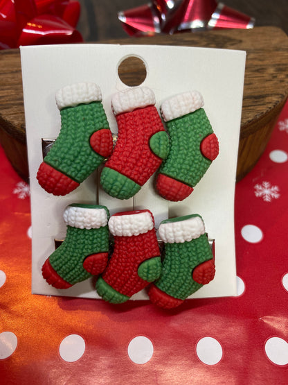 Holiday Themed Hair Clips, Cute Christmas Hair Accessory, Many varieties including Bears, Santa, Hats/Mittens, Poinsettias, Wreaths, Stockings, Presents, Christmas Trees