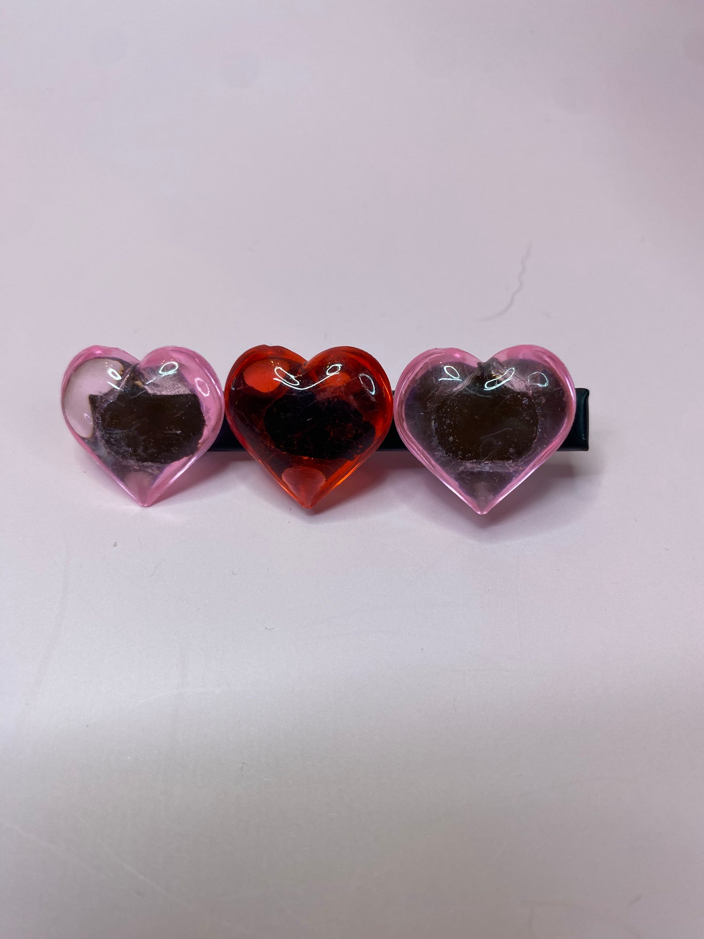 Heart Hair clip Valentine Party Favors, Handmade Valentine Card with Hair clip Favor. Assembled and Ability to be Personalize Valentine