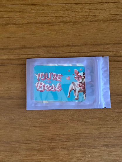Adorable Dog Puppy Valentine with Matching 2” Vinyl Sticker Perfect Non-Candy Gift for Kids & Class Parties, Valentine Themed Dog Card & Sticker Combo