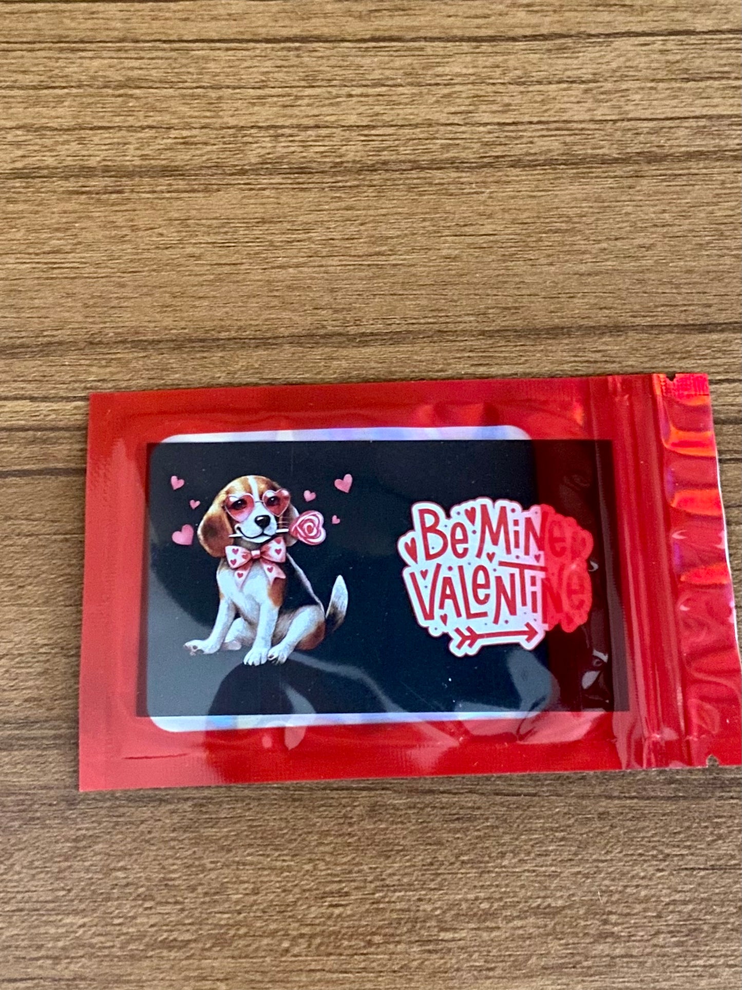 Adorable Dog Puppy Valentine with Matching 2” Vinyl Sticker Perfect Non-Candy Gift for Kids & Class Parties, Valentine Themed Dog Card & Sticker Combo