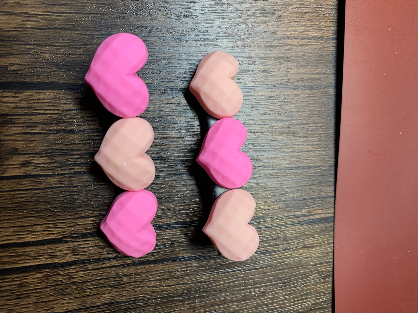 Red and Pink Heart Hairclip, Heart shaped Hair Accessory