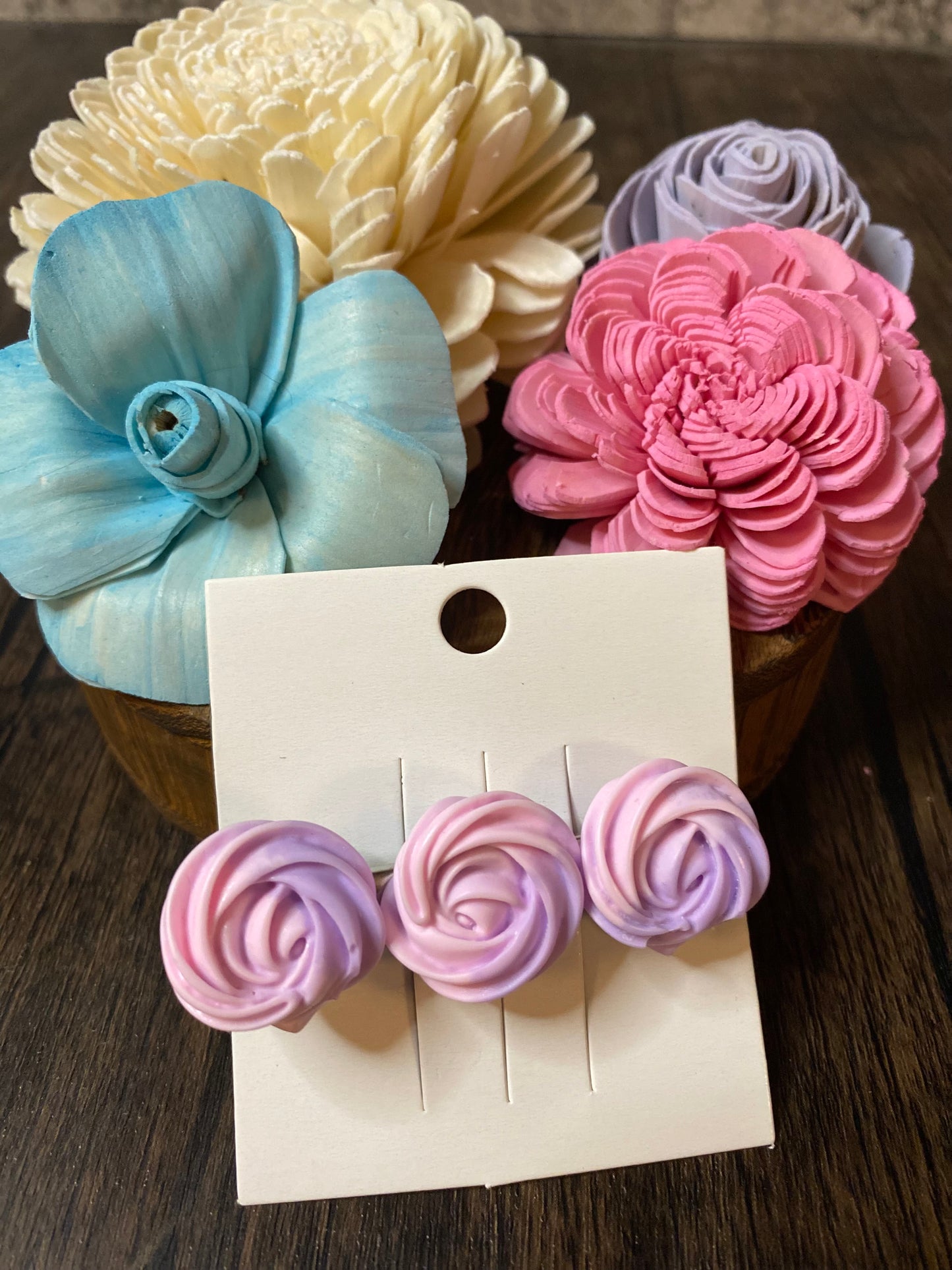 Pastel Merengue Cookie Hairclip, Colorful 2.5” Flower Icing Barrette