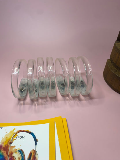 7-pack LED Sound Activated Bracelet Valentine Card and Favor