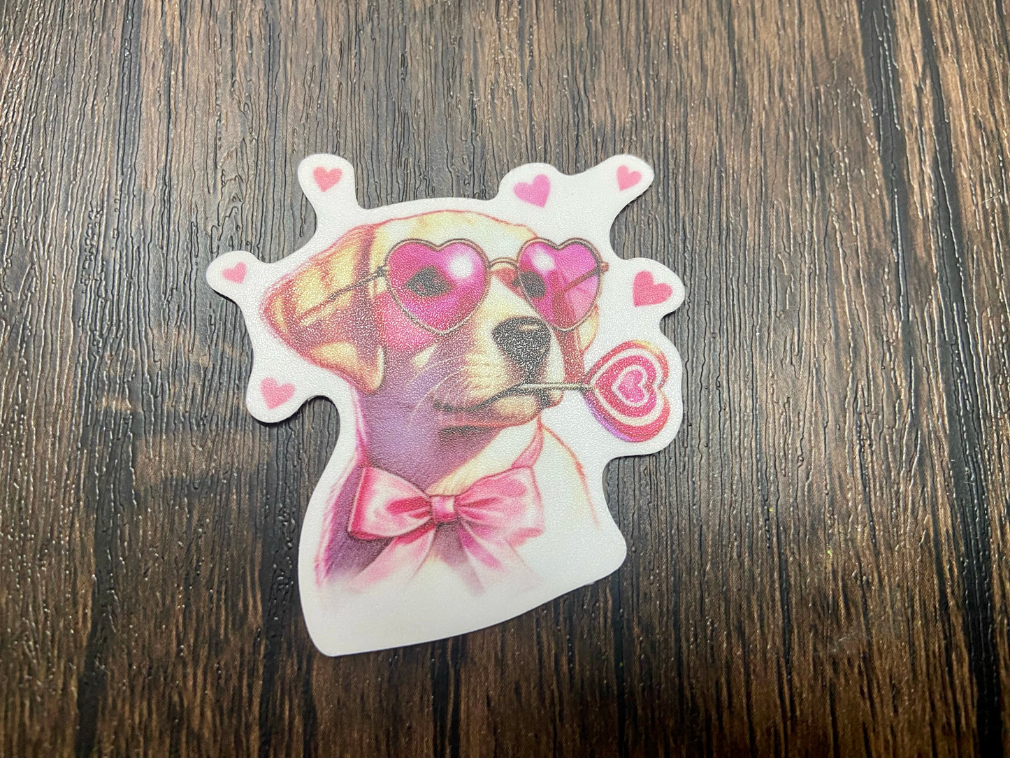 Adorable Dog Puppy Valentine with Matching 2” Vinyl Sticker Perfect Non-Candy Gift for Kids & Class Parties, Valentine Themed Dog Card & Sticker Combo