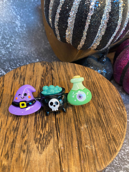 Halloween Themed Colorful Hair Clips | Spooky Cute Accessories | Ghost, Pumpkin, Witch Hat & More | Perfect for Halloween Costumes & Parties