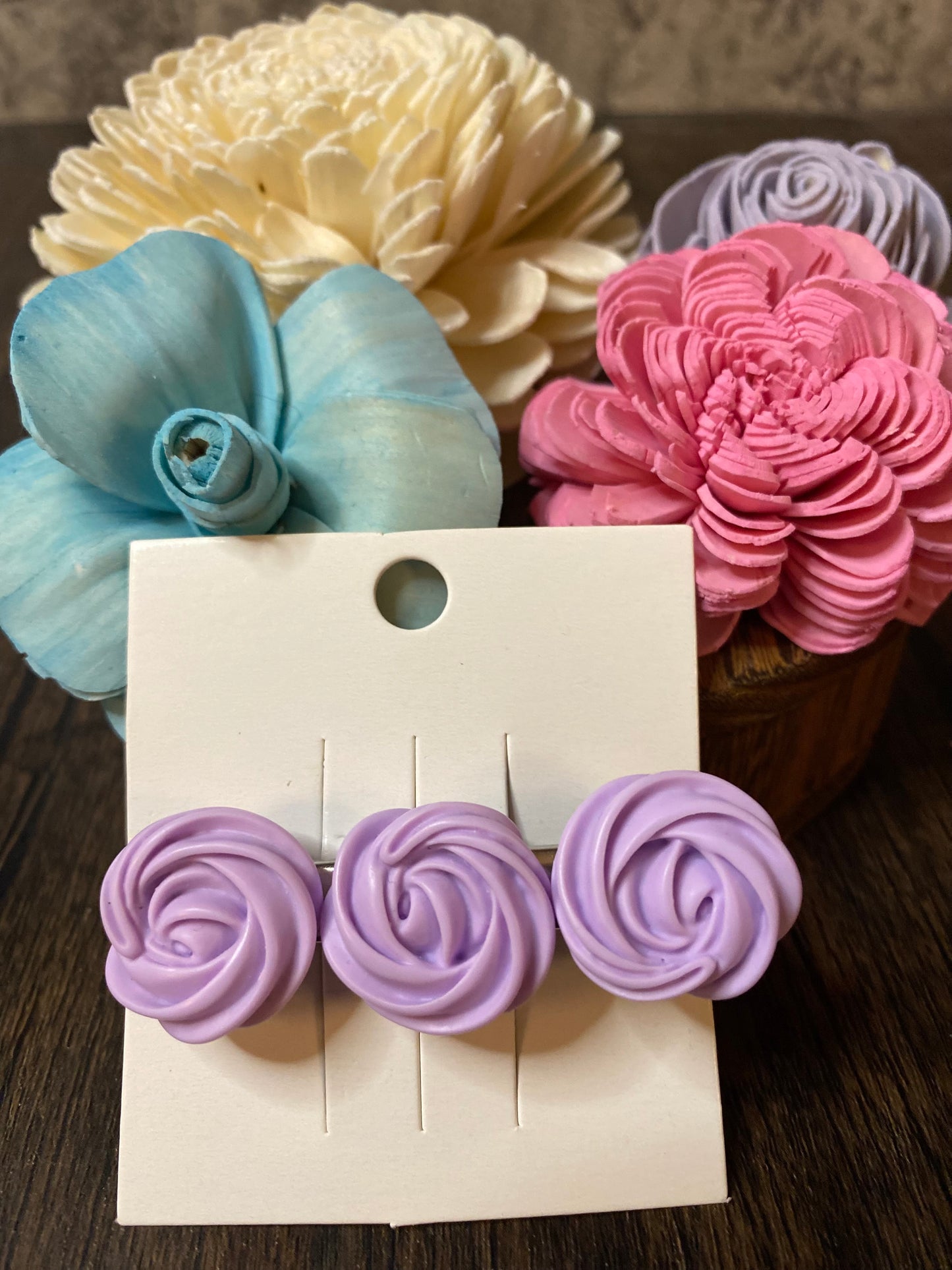 Pastel Merengue Cookie Hairclip, Colorful 2.5” Flower Icing Barrette