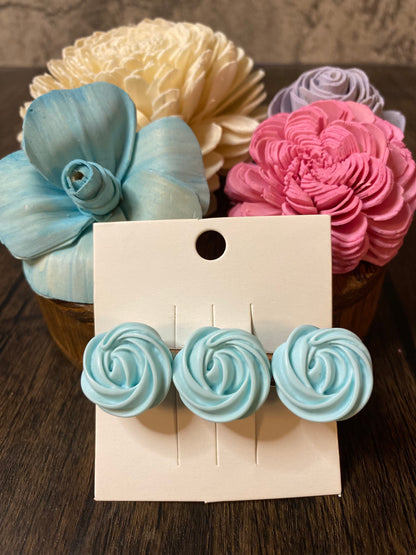 Pastel Merengue Cookie Hairclip, Colorful 2.5” Flower Icing Barrette