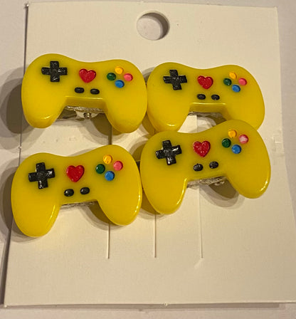 Brightly Colored Resin Game Controller Hair Clip - Trendy Hair Accessory for Gamers