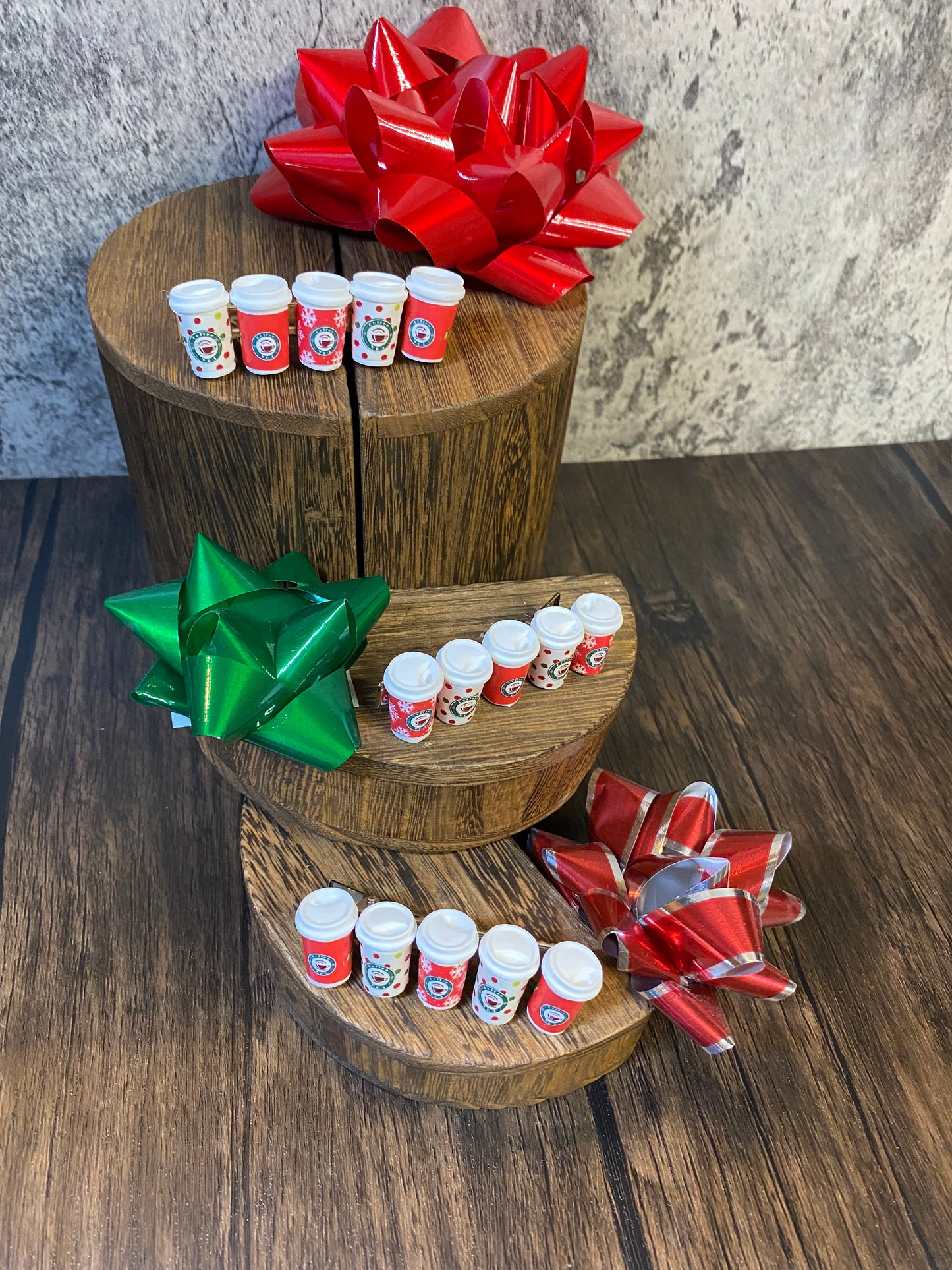 Festive Starbucks-inspired Holiday Coffee Hair Clips Handcrafted Alloy Clips with Resin Coffee Cups