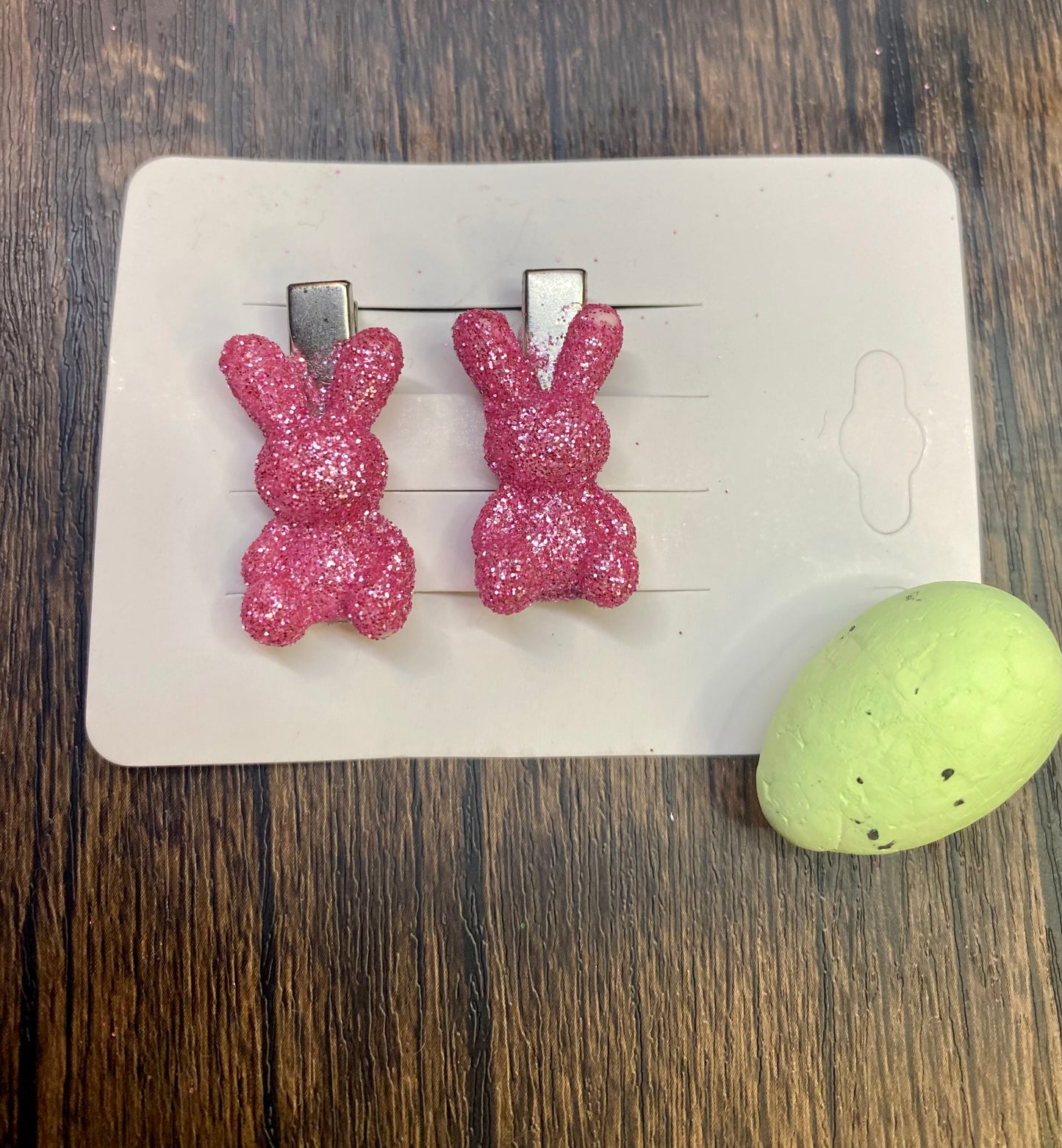 Sparkle Bunny Rabbit Hair Clips | Bright Glitter Easter Accessories | 1" Cute Rabbit Hair Accessories