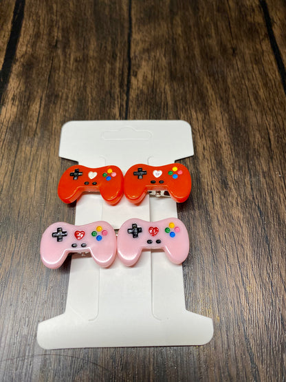 Brightly Colored Resin Game Controller Hair Clip - Trendy Hair Accessory for Gamers