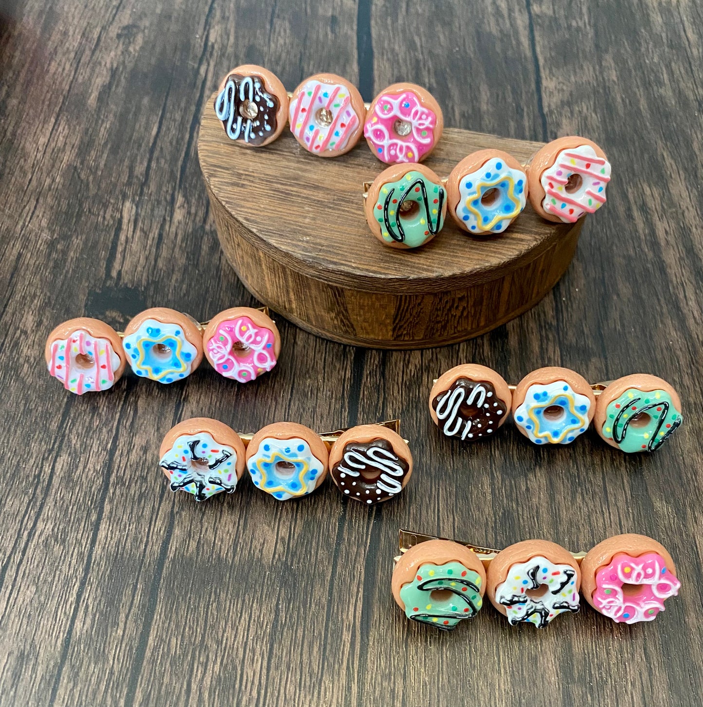 Colorful Doughnut Hair Clips, Sweets, Donut Inspired Cute Hair accessory