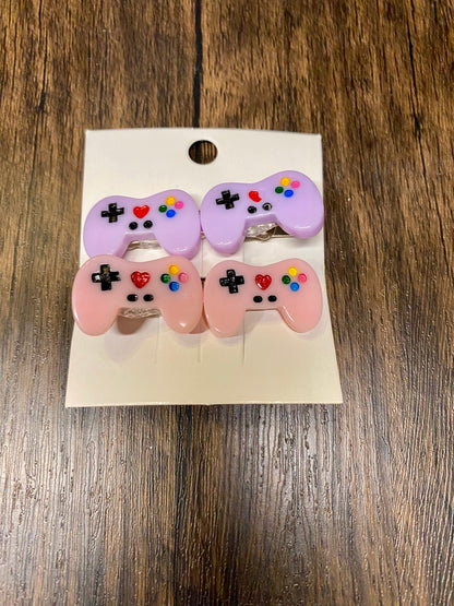 Brightly Colored Resin Game Controller Hair Clip - Trendy Hair Accessory for Gamers