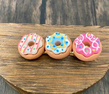 Colorful Doughnut Hair Clips, Sweets, Donut Inspired Cute Hair accessory