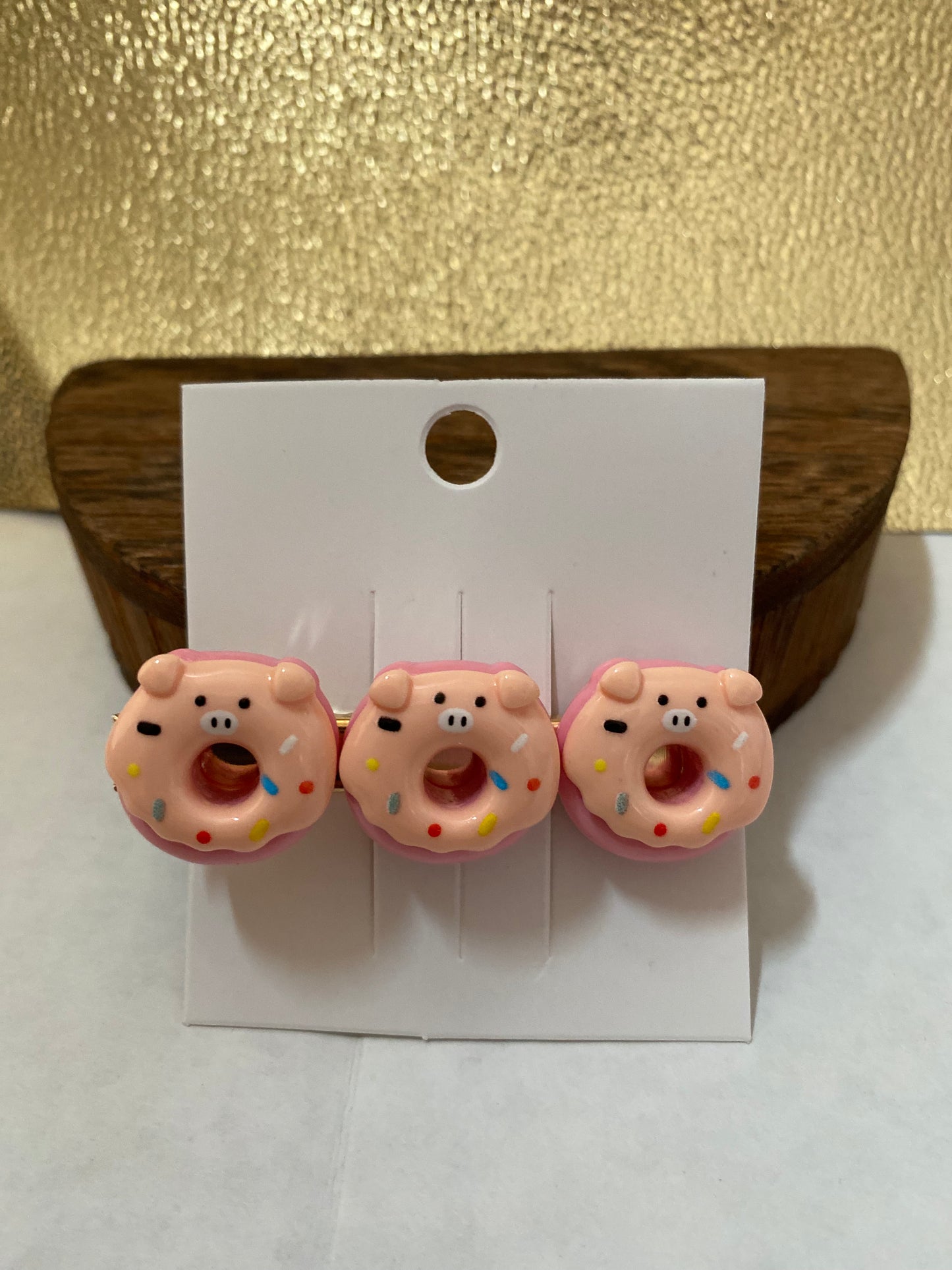 Fun Colorful and Playful Doughnut Shaped Animal Themed Hair Clips, Cute Hair Accessory, Animal, Candy Coated Hair Barrettes